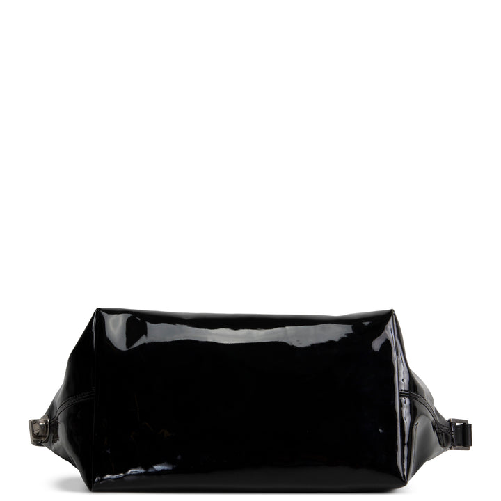 SAINT LAURENT Patent Le Monogramme Shoulder Bag - Black