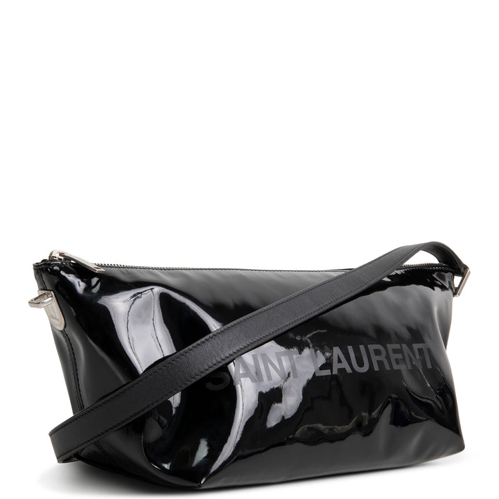 SAINT LAURENT Patent Le Monogramme Shoulder Bag - Black