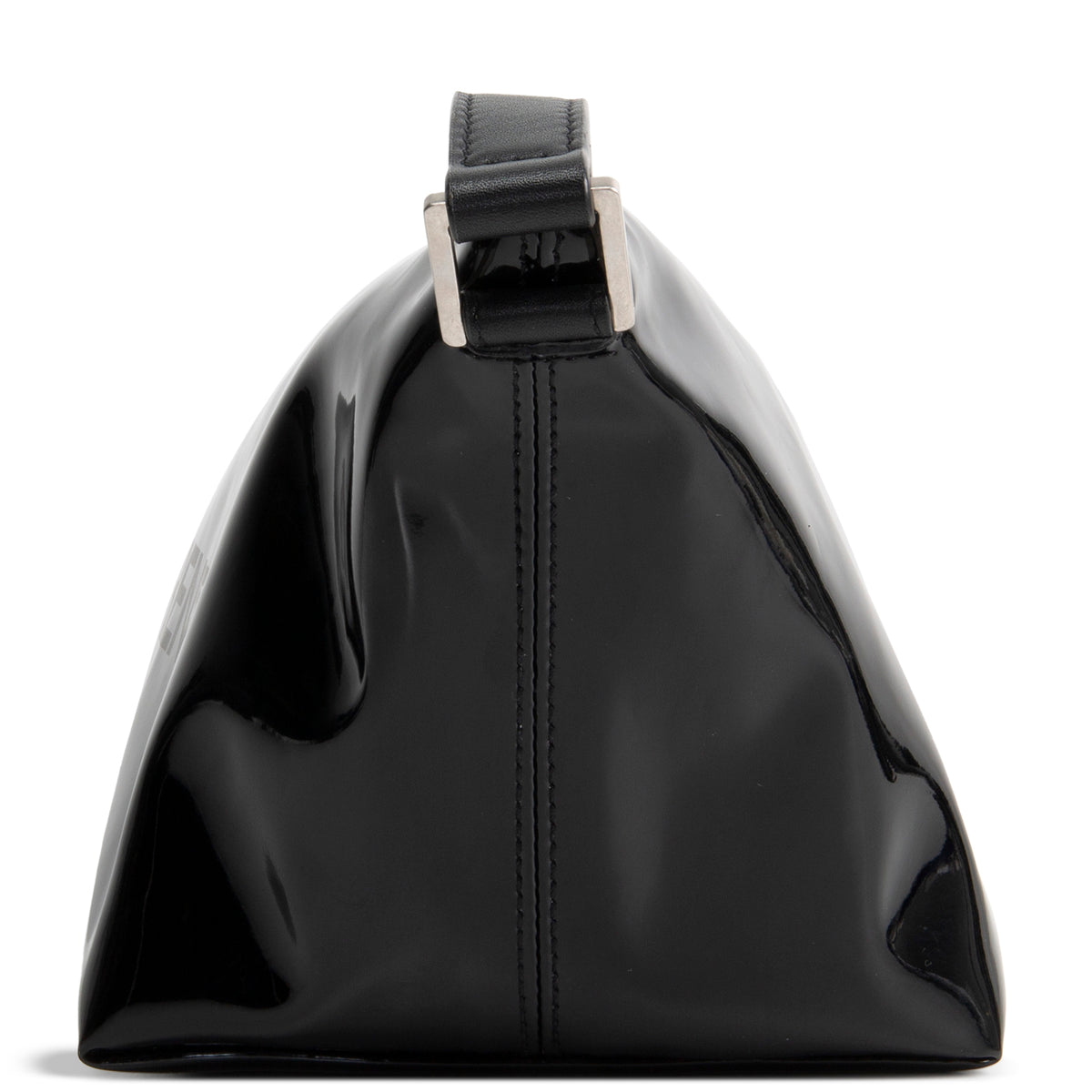 SAINT LAURENT Patent Le Monogramme Shoulder Bag - Black