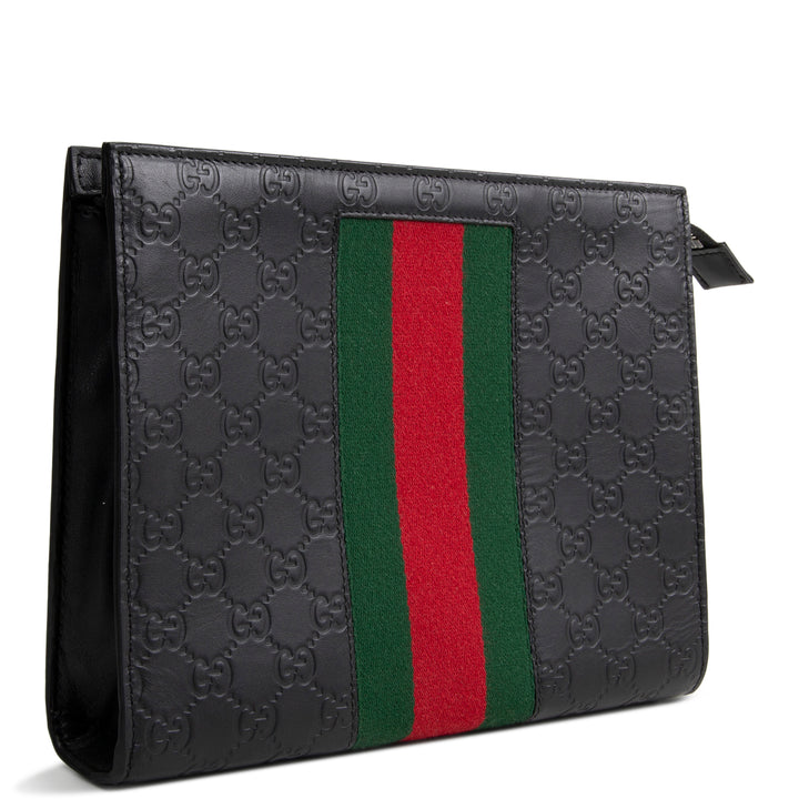 GUCCI Guccissima Signature Web Toiletry Pouch - Black