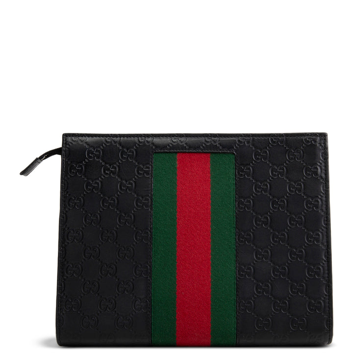 GUCCI Guccissima Signature Web Toiletry Pouch - Black