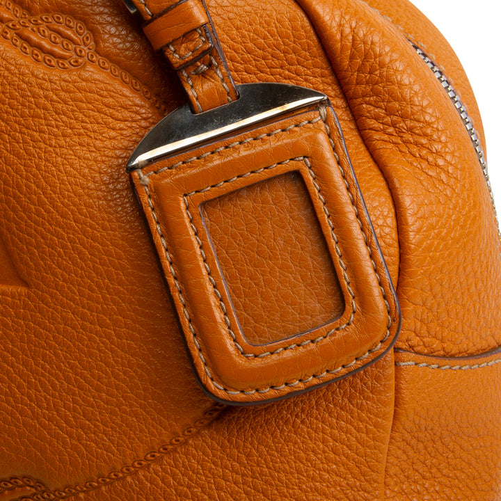 PRADA Vitello Daino Bauletto Bag - Dark Mustard Yellow