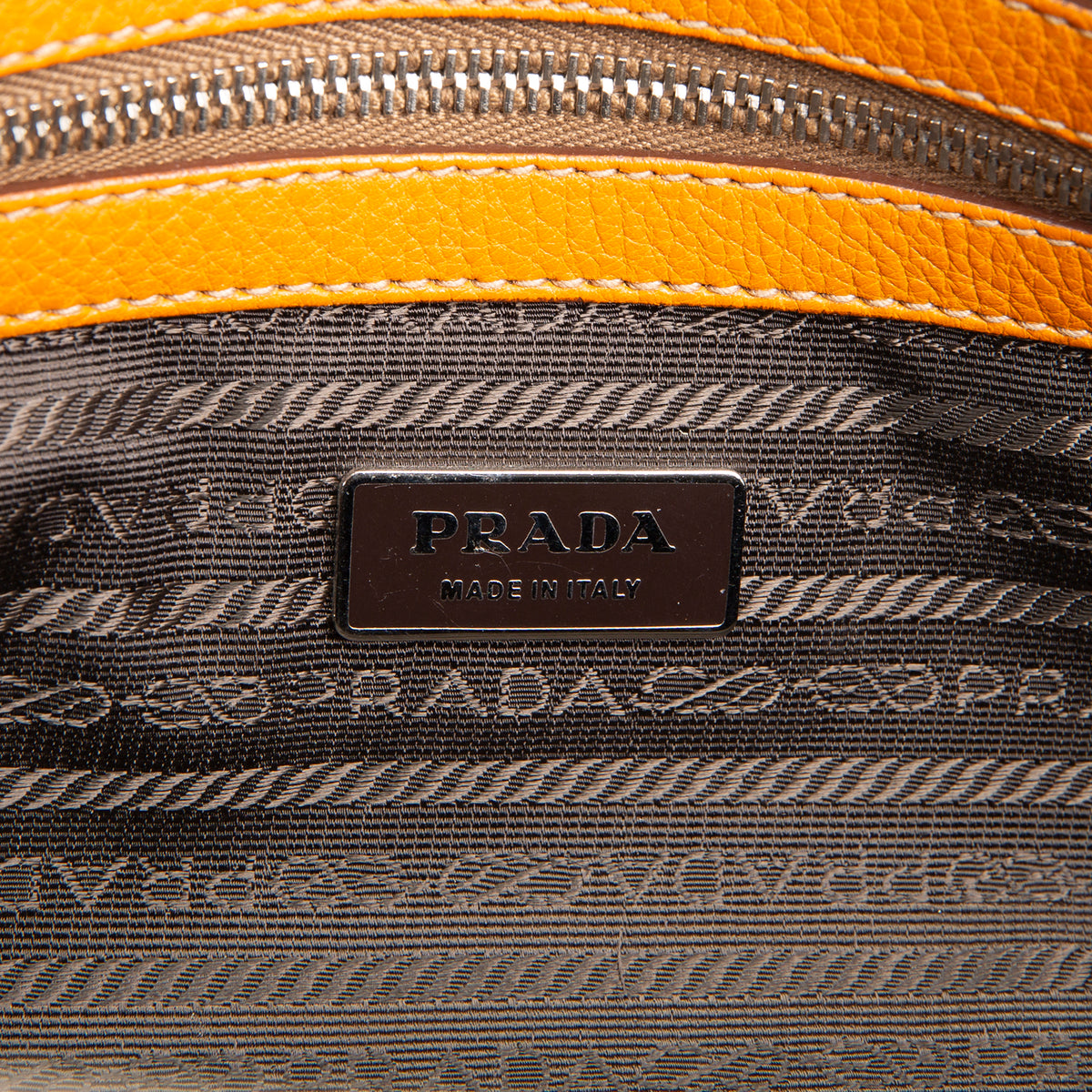 PRADA Vitello Daino Bauletto Bag - Dark Mustard Yellow