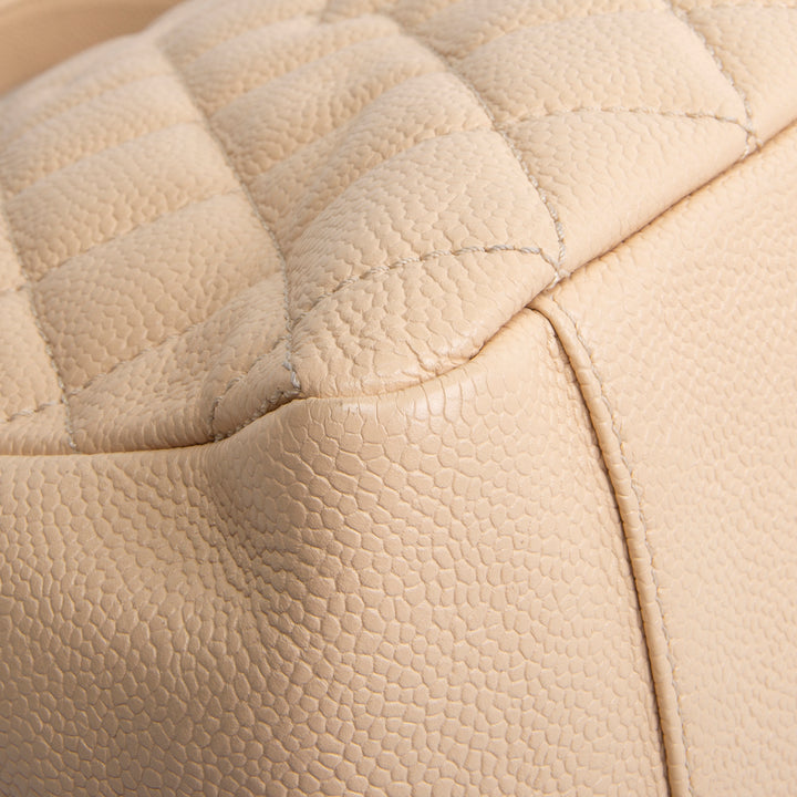 CHANEL Quilted Caviar Grand Shopping Tote - Nude OUTLET FINAL SALE