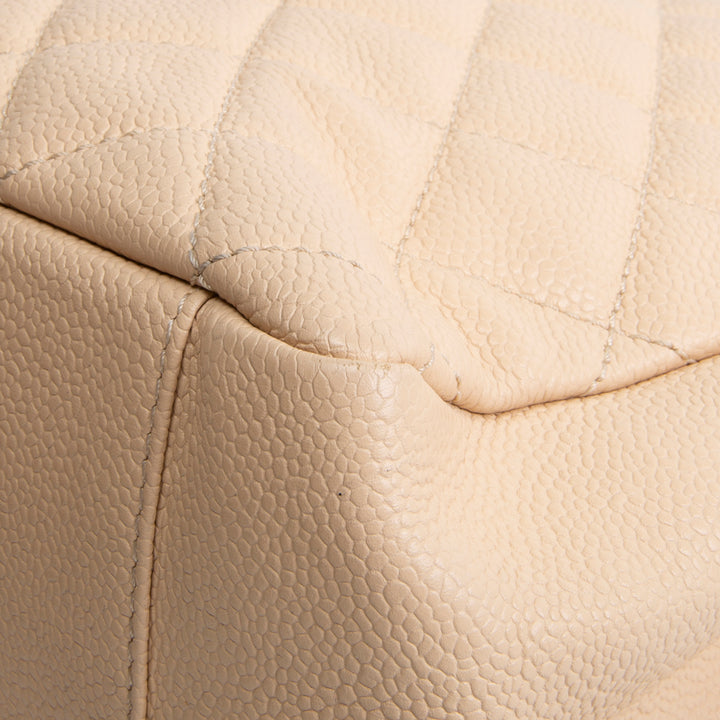 CHANEL Quilted Caviar Grand Shopping Tote - Nude OUTLET FINAL SALE