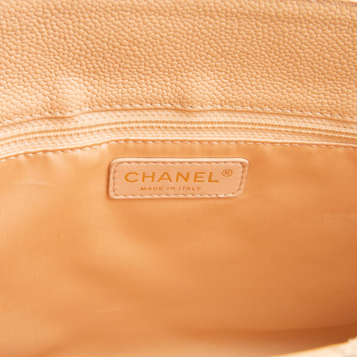 CHANEL Quilted Caviar Grand Shopping Tote - Nude OUTLET FINAL SALE