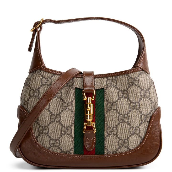 GUCCI GG Supreme Mini Jackie 1961 Shoulder Bag - Beige &amp; Ebony