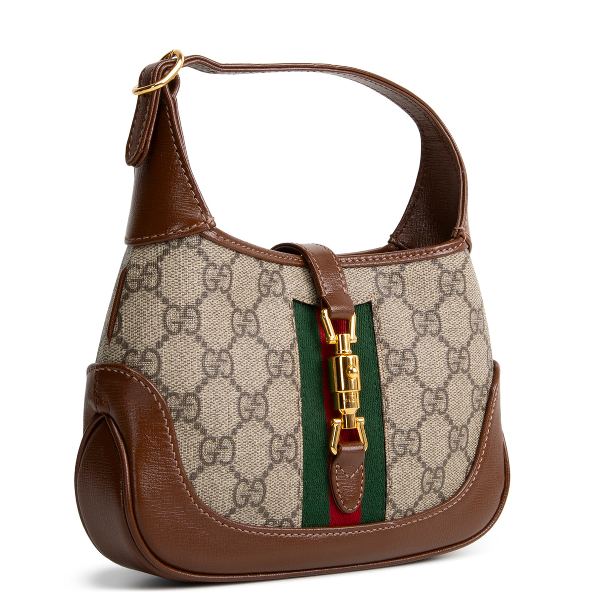 GUCCI GG Supreme Mini Jackie 1961 Shoulder Bag - Beige &amp; Ebony