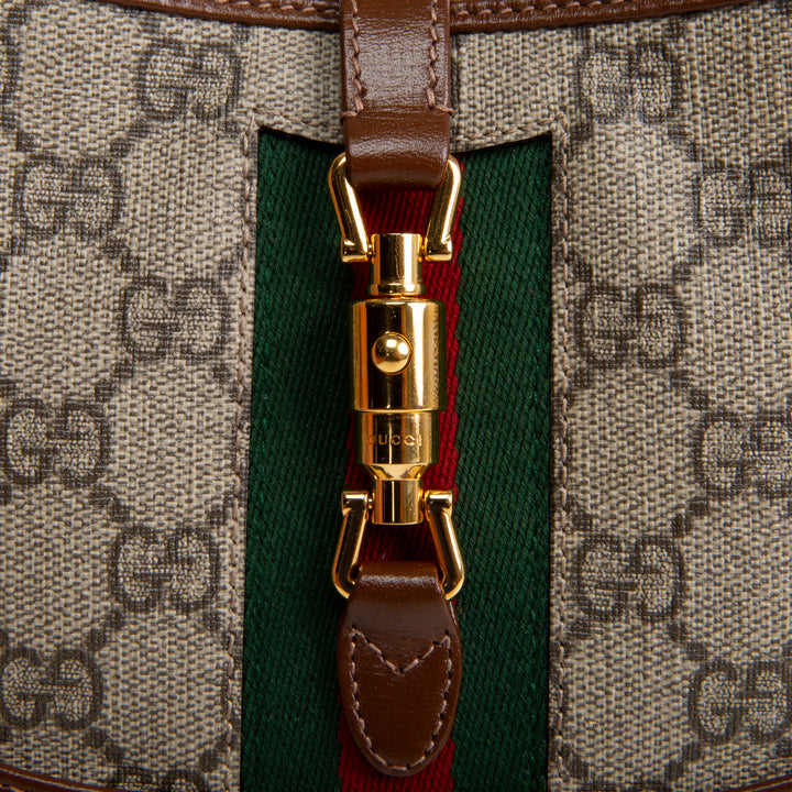 GUCCI GG Supreme Mini Jackie 1961 Shoulder Bag - Beige &amp; Ebony
