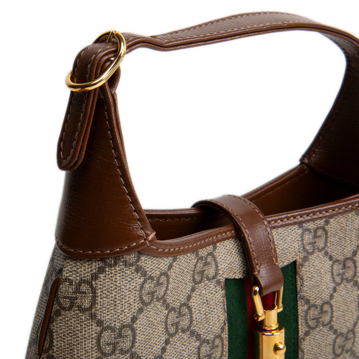 GUCCI GG Supreme Mini Jackie 1961 Shoulder Bag - Beige &amp; Ebony