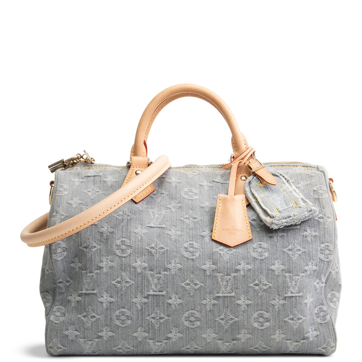 LOUIS VUITTON Speedy Soft 30 Monogram Denim - Washed Grey