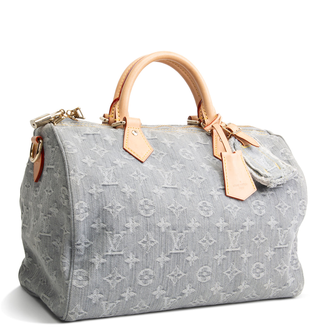LOUIS VUITTON Speedy Soft 30 Monogram Denim - Washed Grey