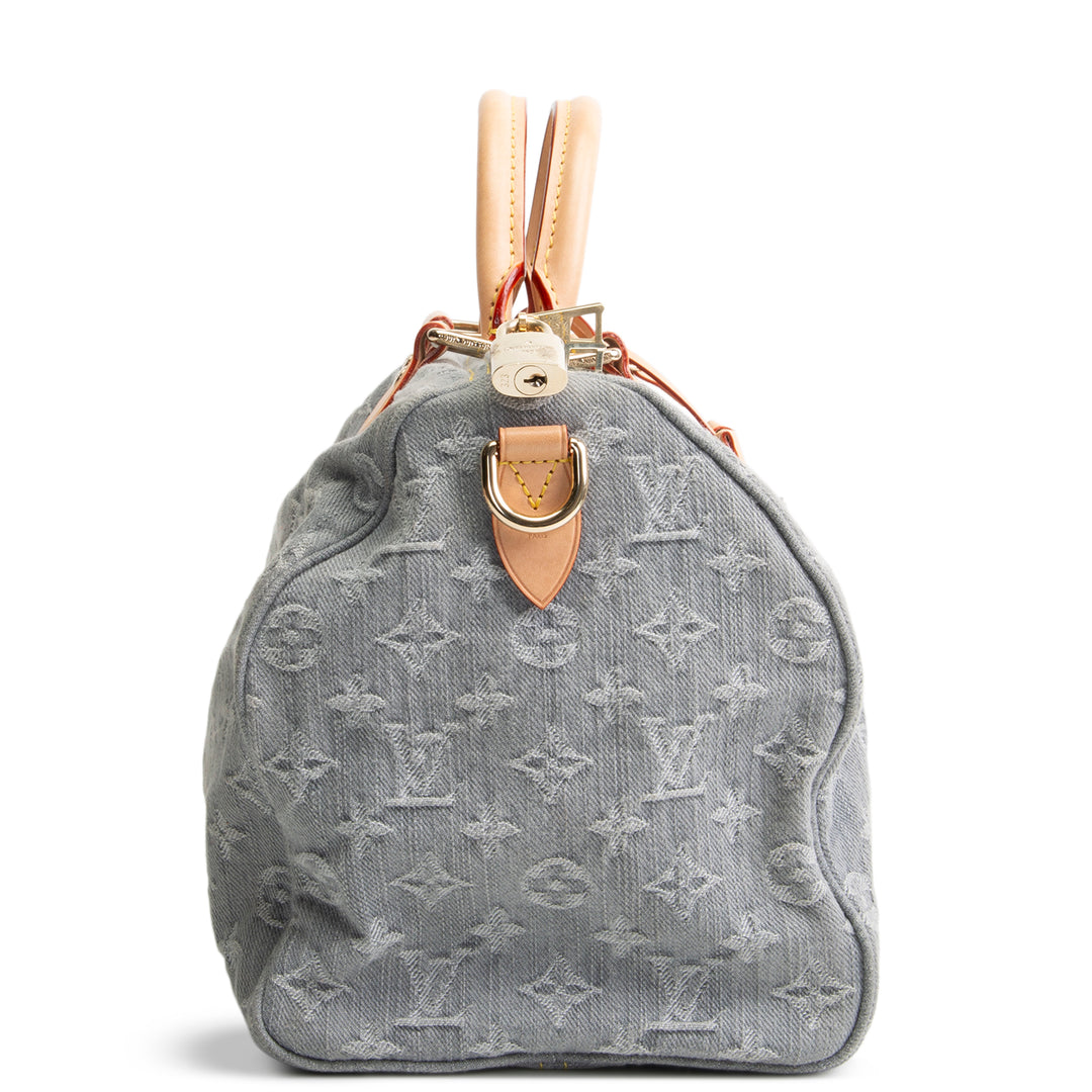 LOUIS VUITTON Speedy Soft 30 Monogram Denim - Washed Grey