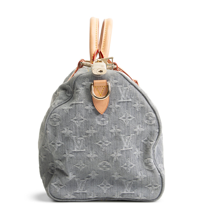 LOUIS VUITTON Speedy Soft 30 Monogram Denim - Washed Grey
