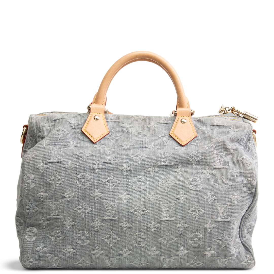 LOUIS VUITTON Speedy Soft 30 Monogram Denim - Washed Grey