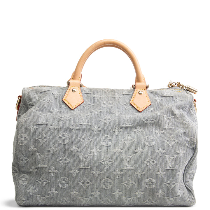LOUIS VUITTON Speedy Soft 30 Monogram Denim - Washed Grey