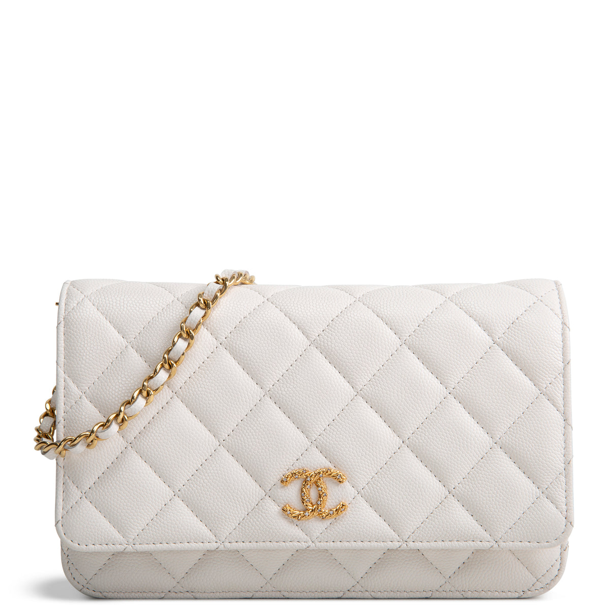 CHANEL Strass Wallet on Chain - White