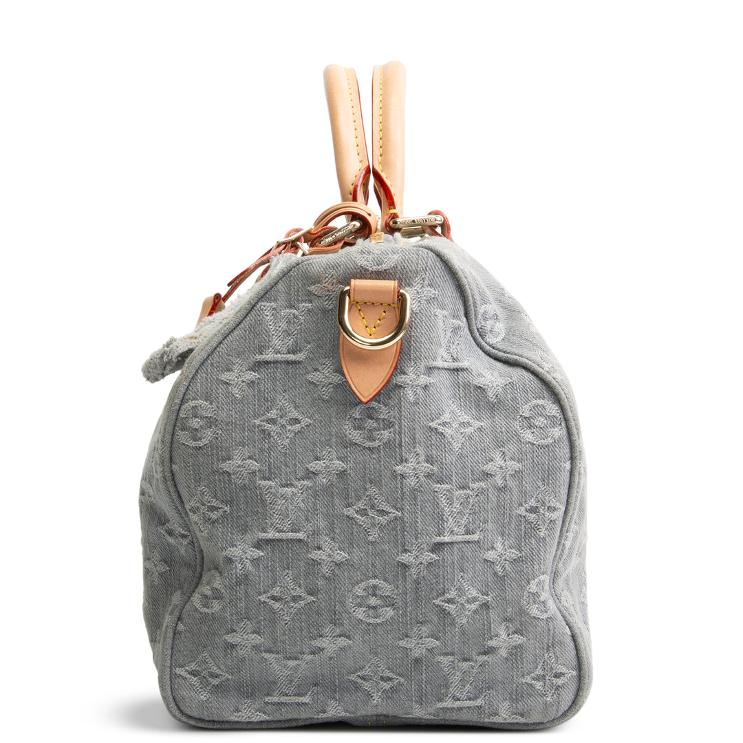 LOUIS VUITTON Speedy Soft 30 Monogram Denim - Washed Grey