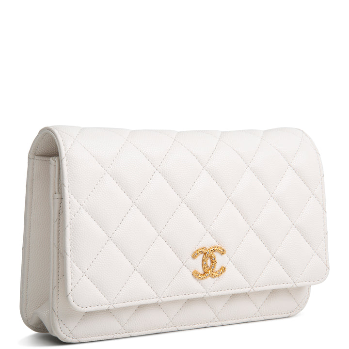 CHANEL Strass Wallet on Chain - White