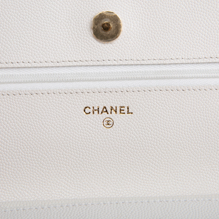 CHANEL Strass Wallet on Chain - White