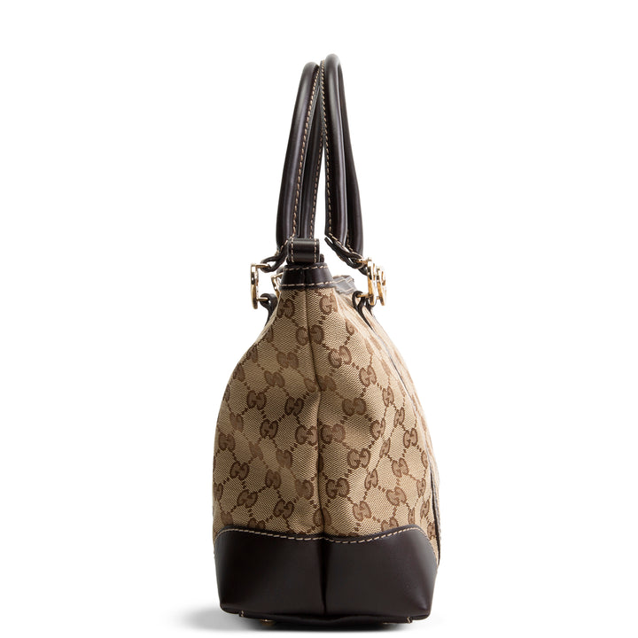 GUCCI GG Canvas Lovely Heart Tote - Beige & Ebony