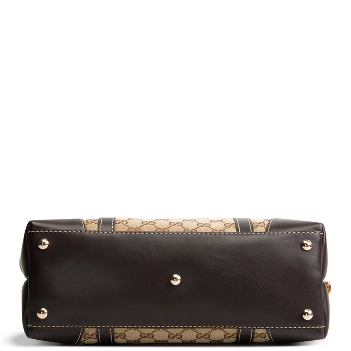 GUCCI GG Canvas Lovely Heart Tote - Beige & Ebony