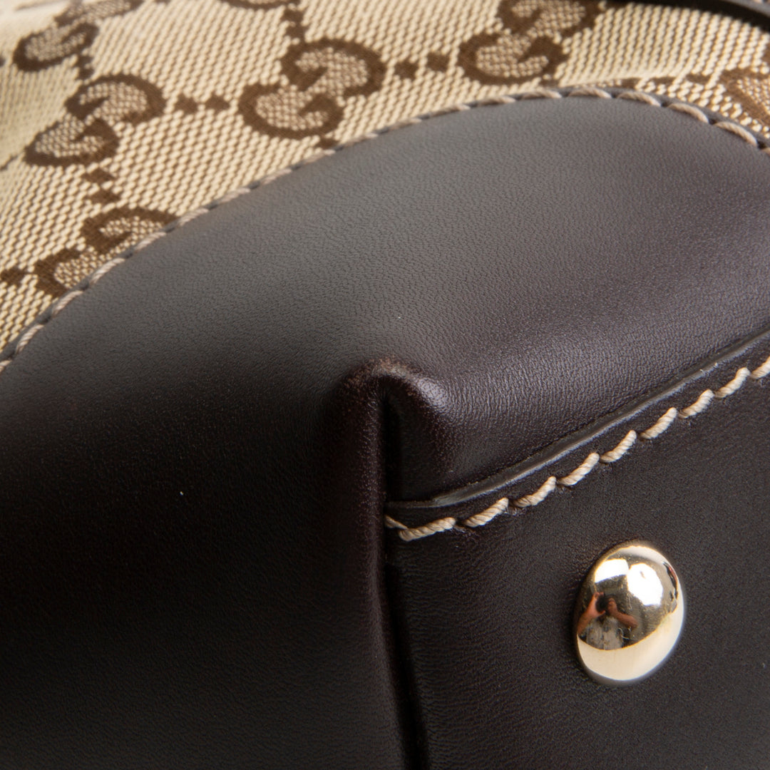 GUCCI GG Canvas Lovely Heart Tote - Beige & Ebony