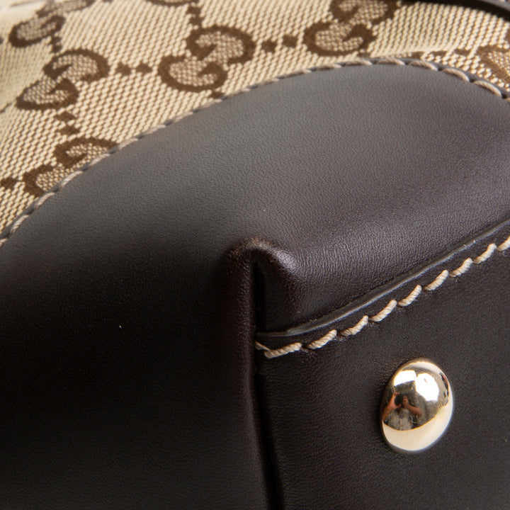 GUCCI GG Canvas Lovely Heart Tote - Beige & Ebony