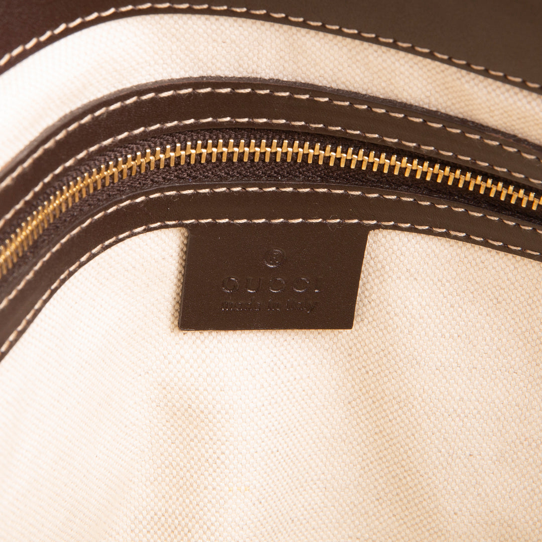 GUCCI GG Canvas Lovely Heart Tote - Beige & Ebony