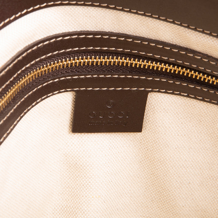 GUCCI GG Canvas Lovely Heart Tote - Beige & Ebony