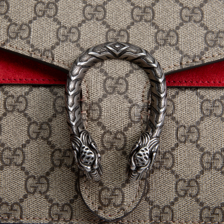 GUCCI GG Supreme Dionysus Shoulder Bag - Red Trim