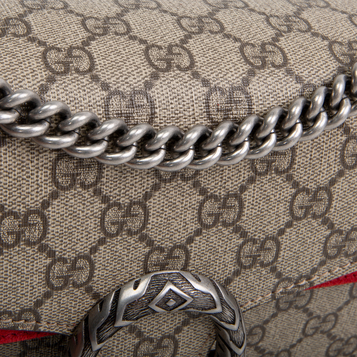 GUCCI GG Supreme Dionysus Shoulder Bag - Red Trim
