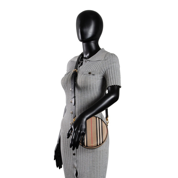 BURBERRY Icon Strip Round Crossbody E - Canvas