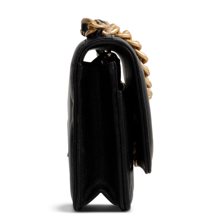 CHANEL Lambskin 19 Wallet On Chain - Black