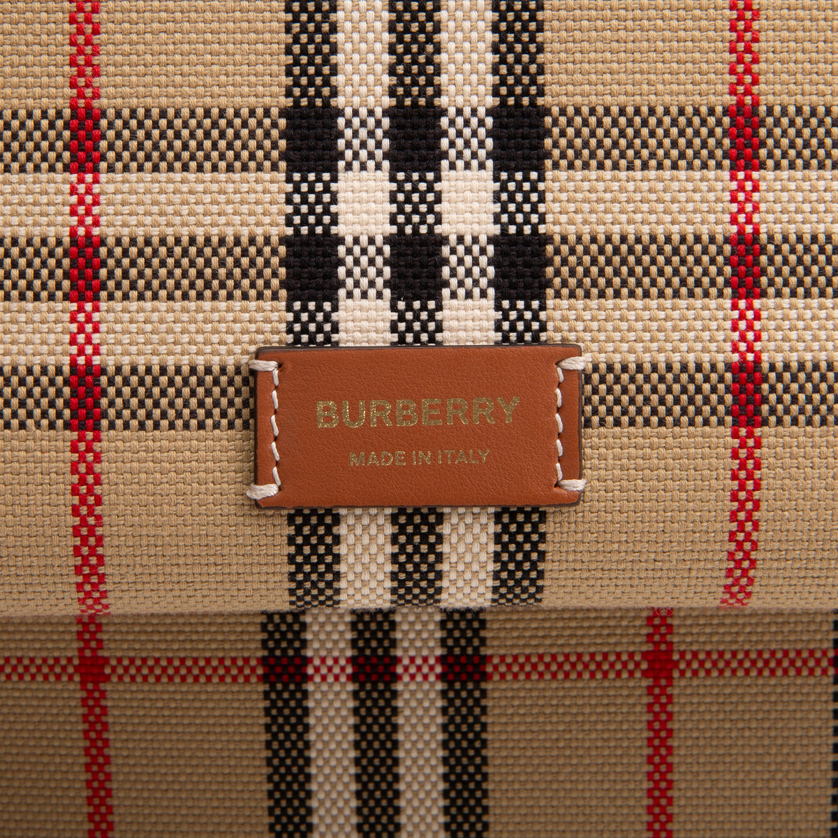 BURBERRY Check Tote w/ Pouch