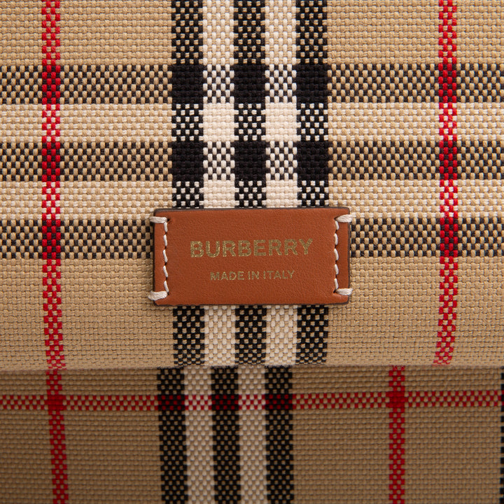 BURBERRY Check Tote w/ Pouch