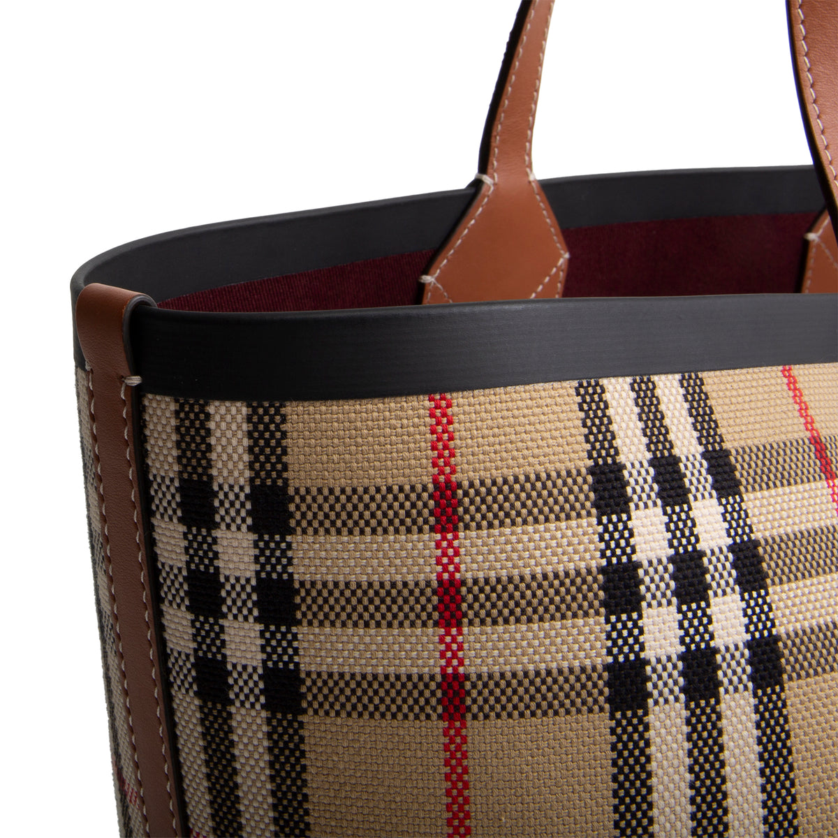BURBERRY Check Tote w/ Pouch