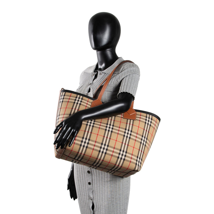 BURBERRY Check Tote w/ Pouch