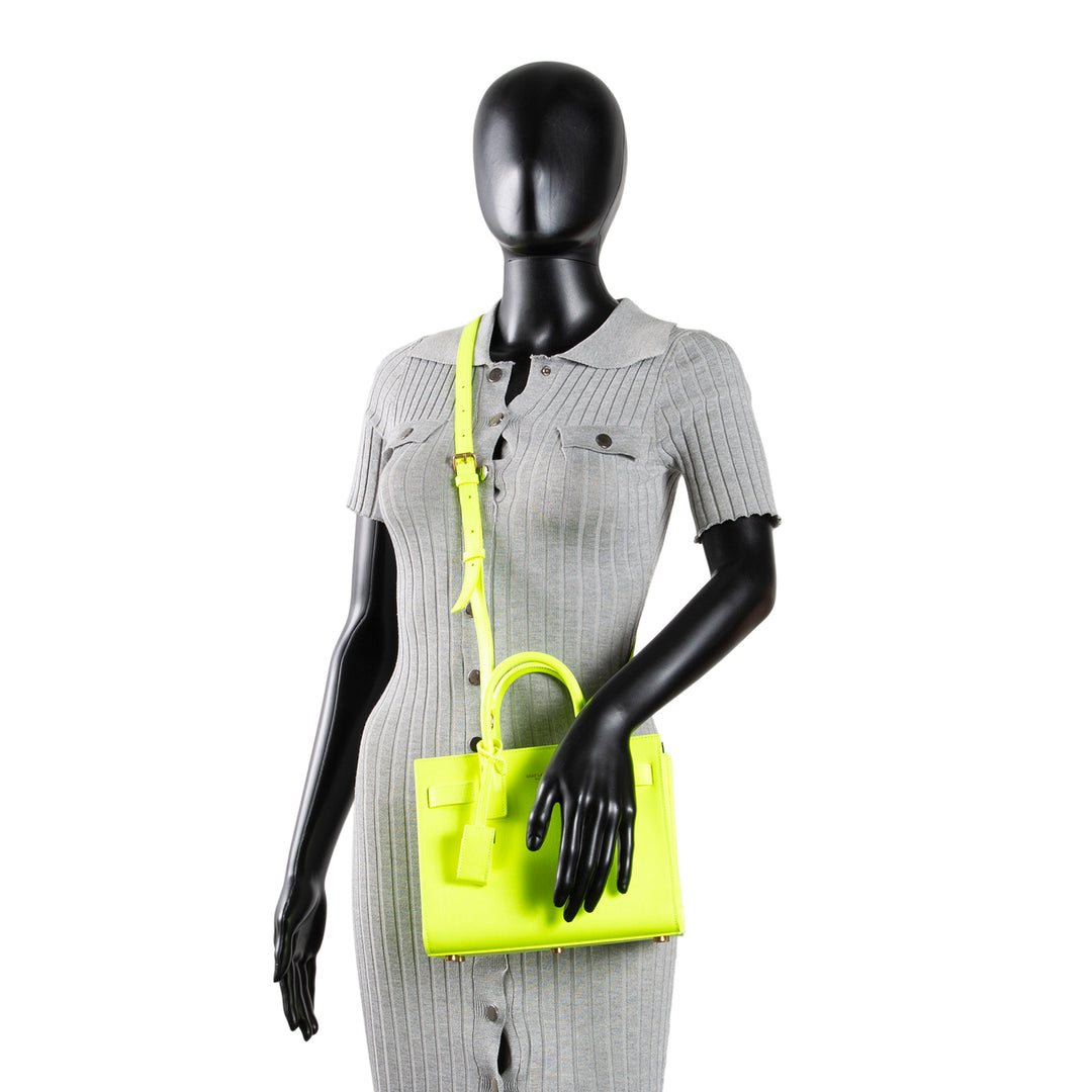 SAINT LAURENT Sac de Jour Nano - Neon Yellow