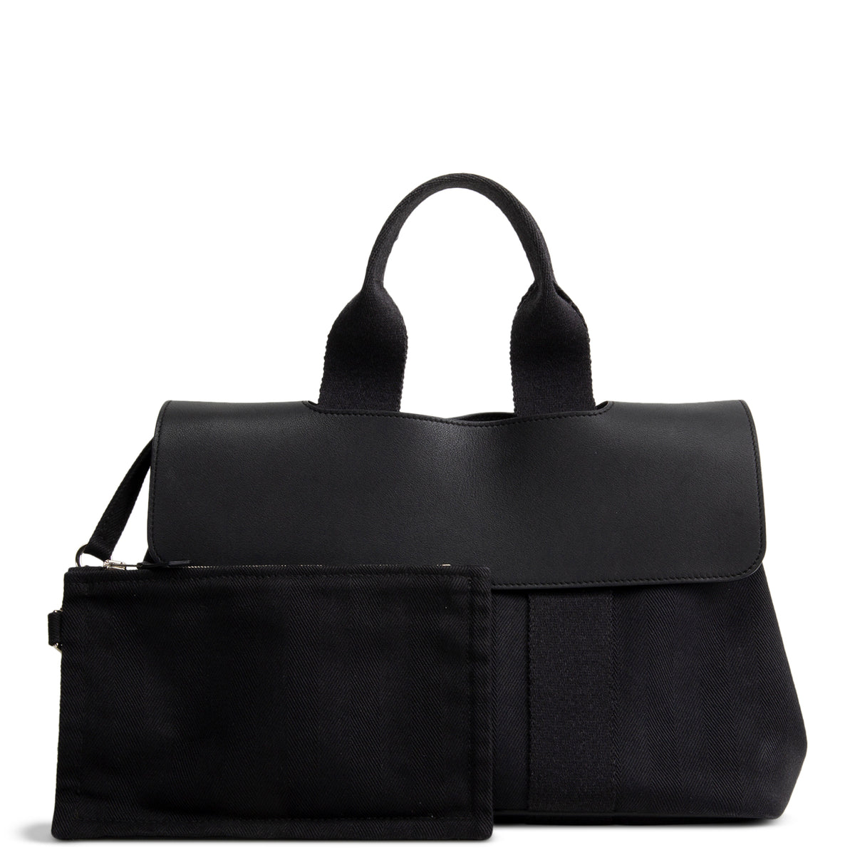 HERMES Toile Swift Valparaiso PM Tote - Palladium Hardware