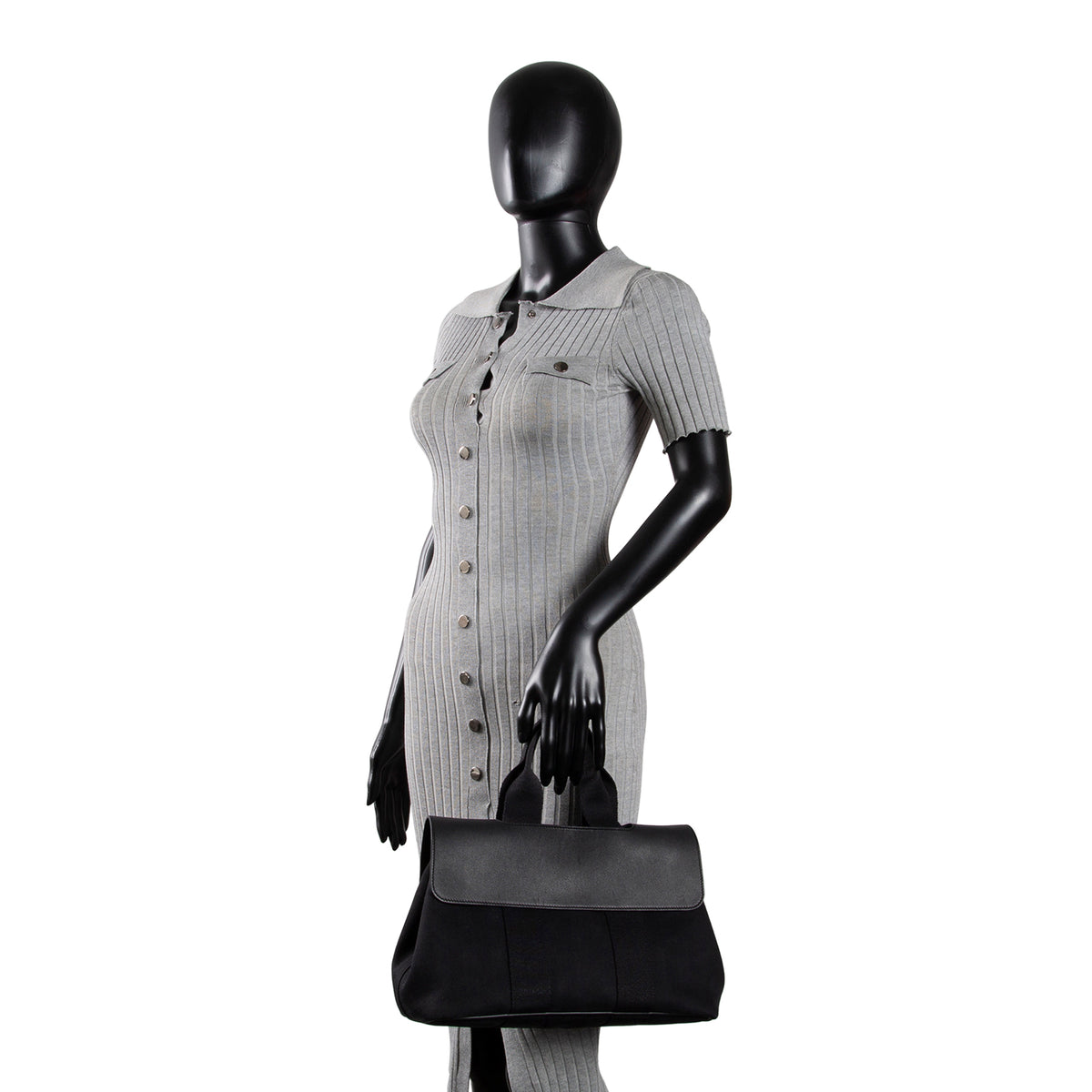 HERMES Toile Swift Valparaiso PM Tote - Palladium Hardware