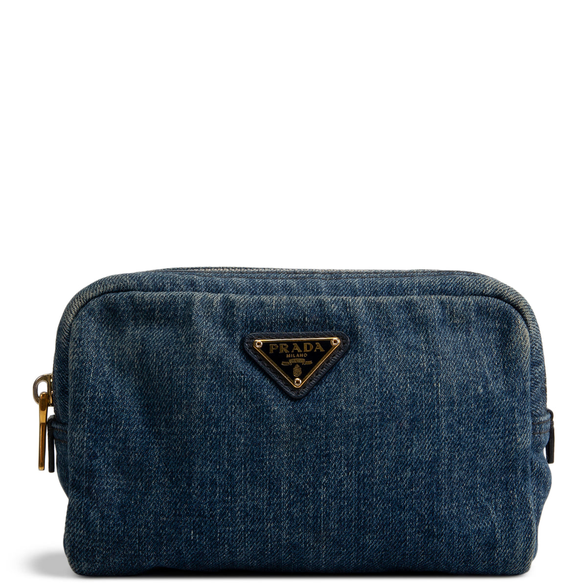 PRADA Denim Cosmetic Bag - Blue OUTLET FINAL SALE