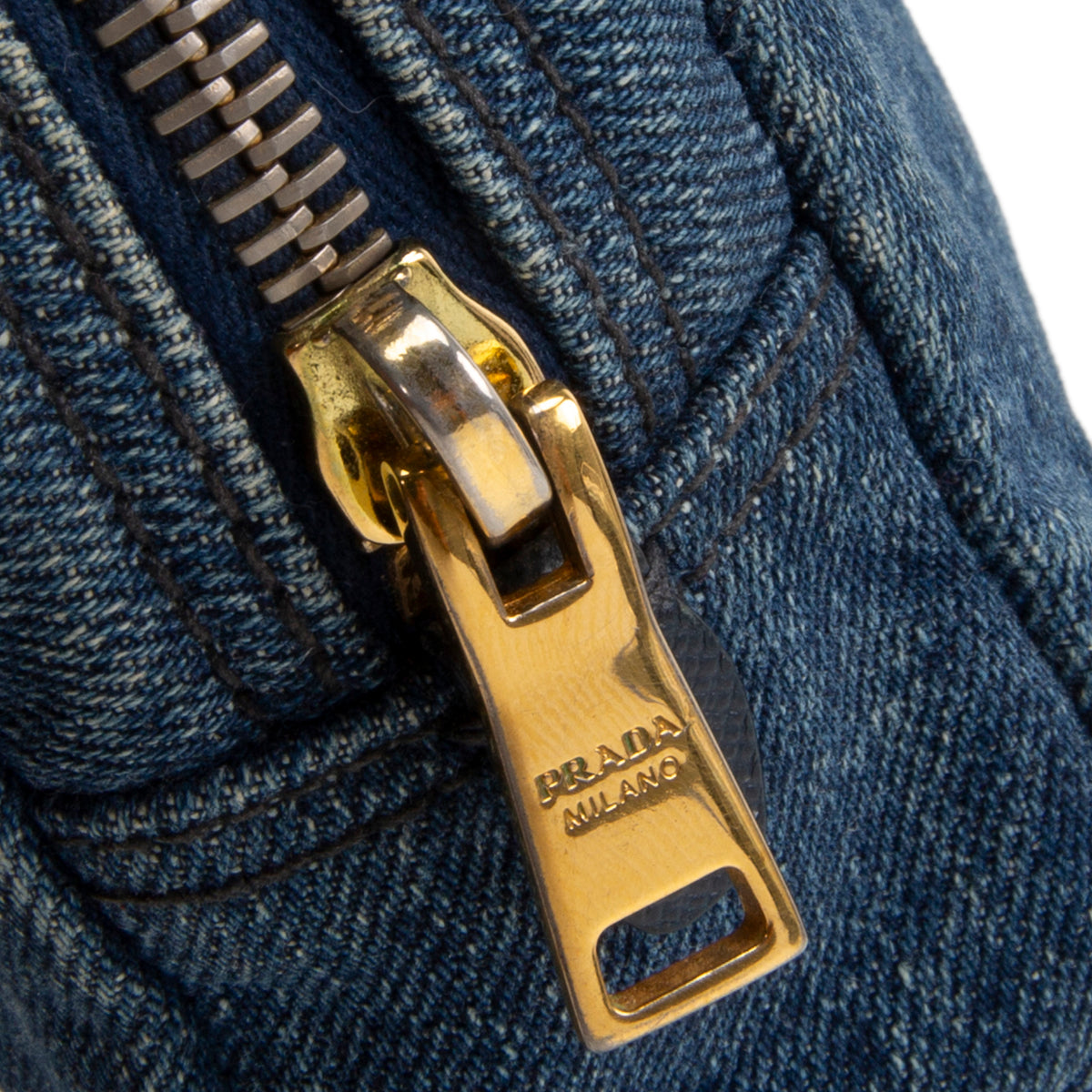 PRADA Denim Cosmetic Bag - Blue OUTLET FINAL SALE