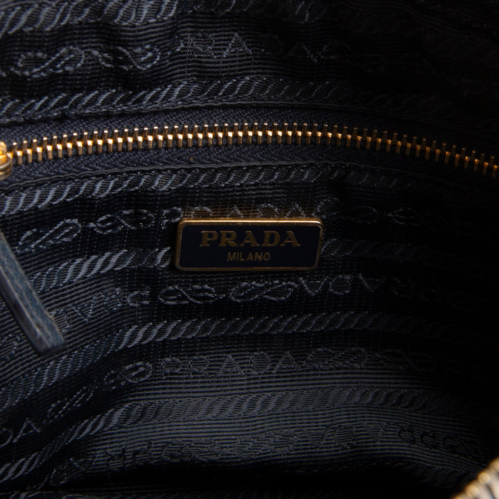 PRADA Denim Cosmetic Bag - Blue OUTLET FINAL SALE