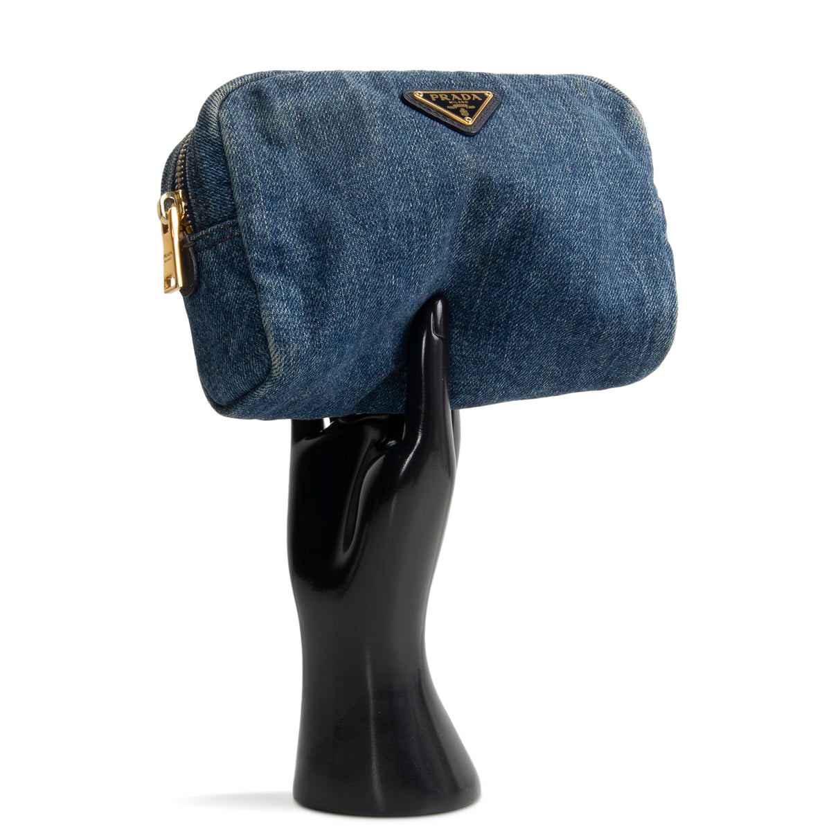 PRADA Denim Cosmetic Bag - Blue OUTLET FINAL SALE
