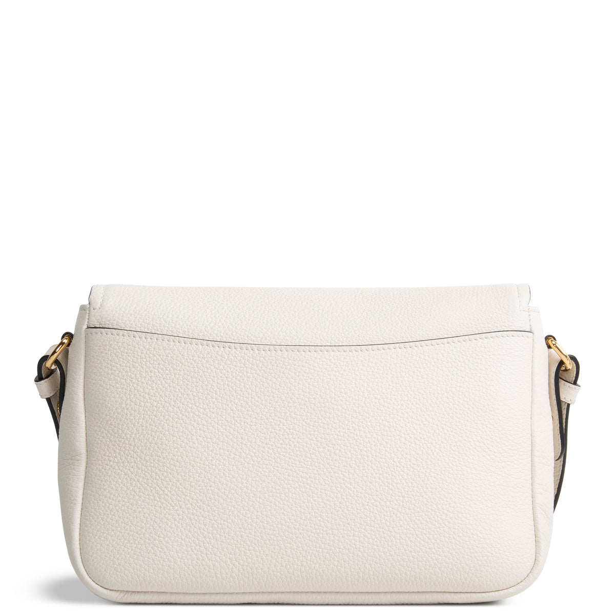 PRADA Pebbled Leather Flap Crossbody - Ivory