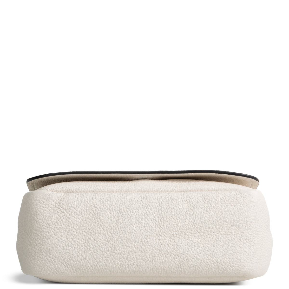 PRADA Pebbled Leather Flap Crossbody - Ivory