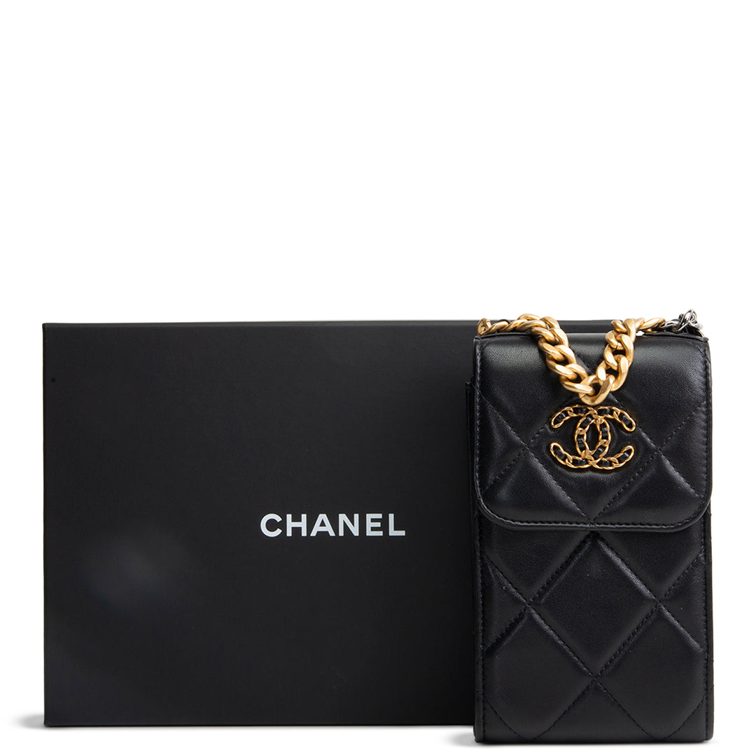 CHANEL Chanel 19 Phone Holder w/ Chain