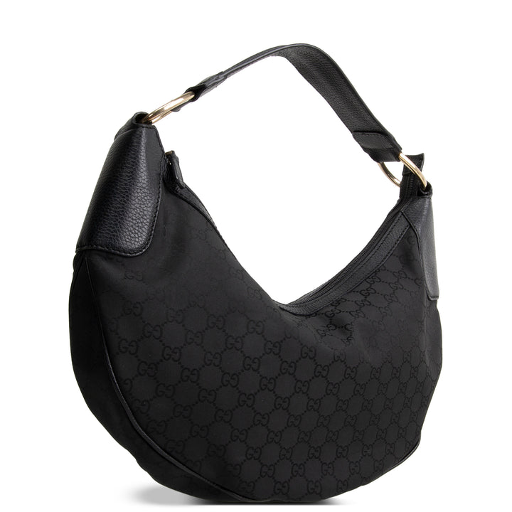 GUCCI GG Nylon Half Moon Hobo