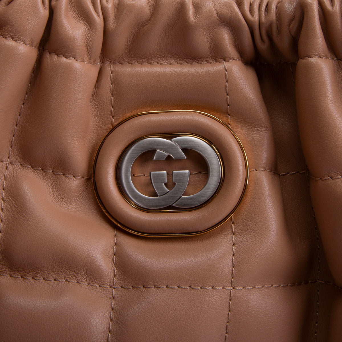 GUCCI Medium Quilted Deco Tote - Nude
